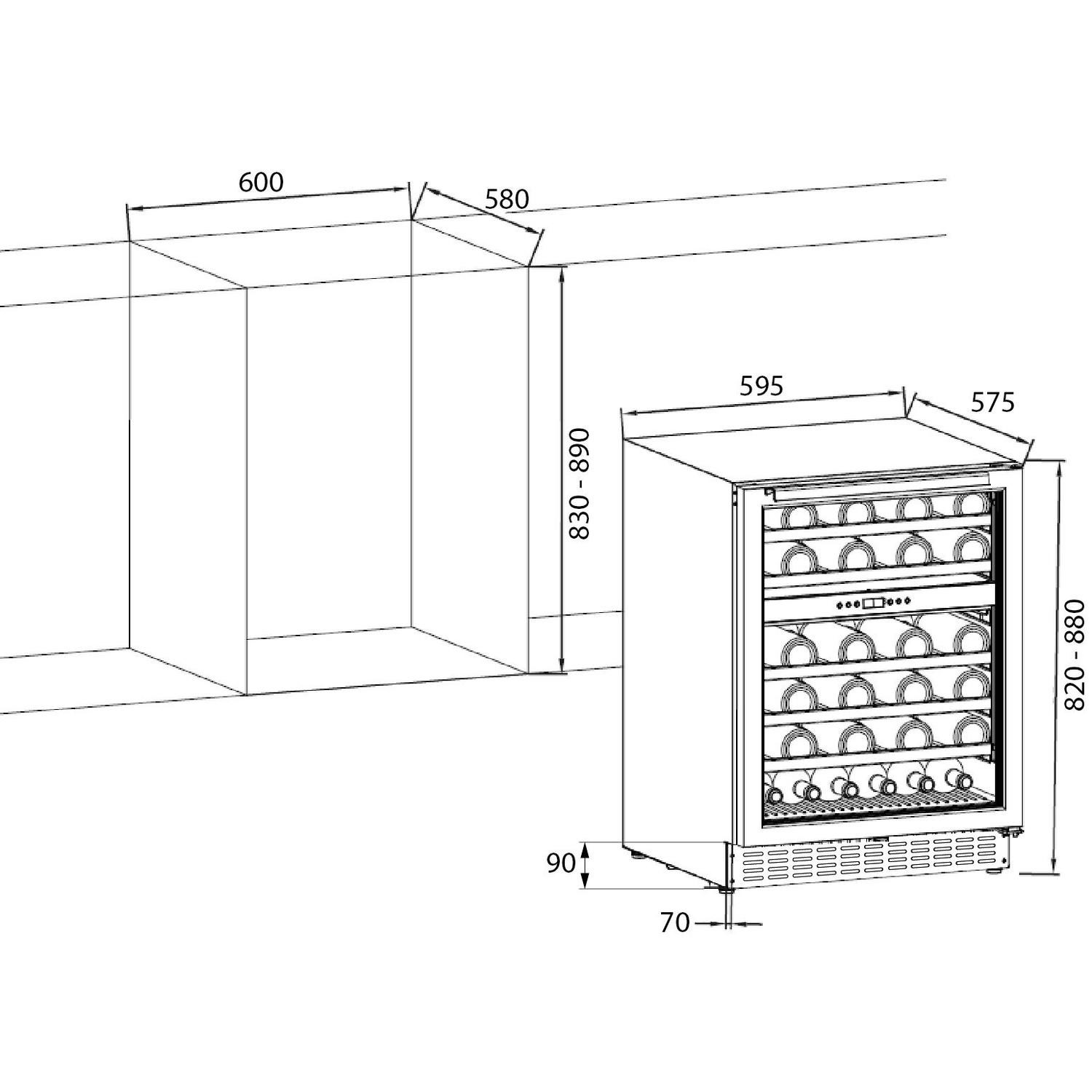 Rangemaster 46 Bottle Capacity Dual Zone Freestanding Wine Cooler