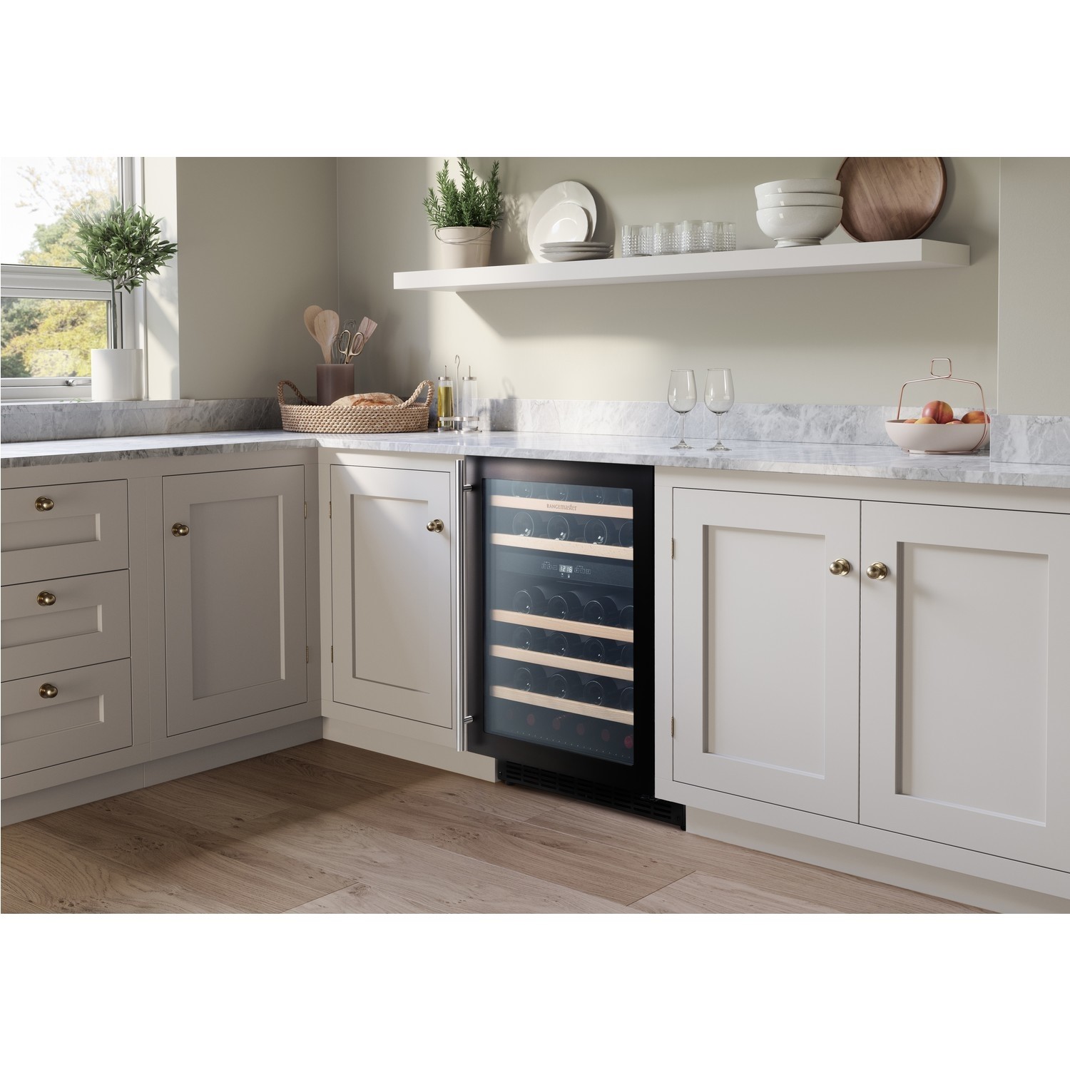 Rangemaster 46 Bottle Capacity Dual Zone Freestanding Wine Cooler Black RDZ6046BL Appliances