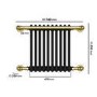 ONLY OPENED - Black and Brass Traditional Column Radiator with Towel Rail 510 x 740mm - Regent