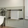 ONLY OPENED - Wall hung towel rail 510x740x250mm Matt Black and White- Regent