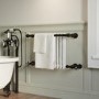 ONLY OPENED - Wall hung towel rail 510x740x250mm Matt Black and White- Regent