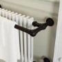 ONLY OPENED - Wall hung towel rail 510x740x250mm Matt Black and White- Regent