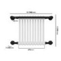 ONLY OPENED - Wall hung towel rail 510x740x250mm Matt Black and White- Regent
