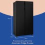 GRADE A1 - Russell Hobbs 442 Litre Side-By-Side American Fridge Freezer - Black