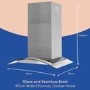Refurbished Russell Hobbs 90cm Flat Glass Chimney Cooker Hood - Stainless Steel