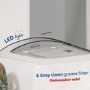 Refurbished Russell Hobbs 90cm Flat Glass Chimney Cooker Hood - Stainless Steel