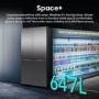 GRADE A1 - Hisense PureFlex 640 Litre Four Door American Fridge Freezer - Grey