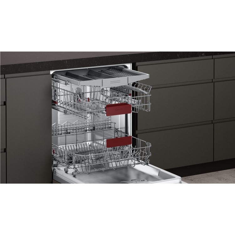 NEFF S513N60X2G N50 TimeLight 14 Place Fully Integrated Dishwasher With FlexDrawer2 Cutlery Tray