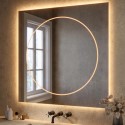 A1/SATURN1000 GRADE A1 - Square Front and Backlit Heated Bathroom Mirror with Lights 1000mm - Saturn