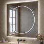 GRADE A1 - Square Front and Backlit Heated Bathroom Mirror with Lights 1000mm - Saturn