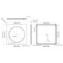 GRADE A1 - Square Front and Backlit Heated Bathroom Mirror with Lights 1000mm - Saturn