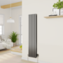 GRADE A1 - electriQ Smart Modern LED TRV Thermostatic Radiator Valves Wi-Fi Version Black