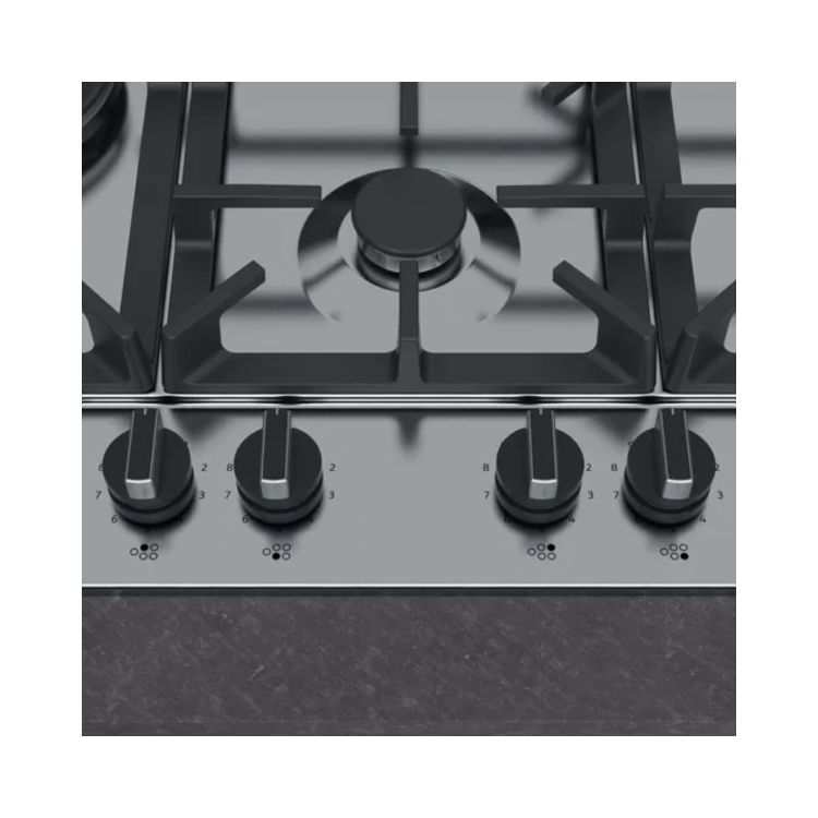 Refurbished Neff N70 T27DS79N0 75cm 5 Burner Gas Hob with Cast Iron Pan Stands Stainless Steel