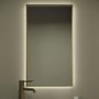 GRADE A1 - Rectangular Brass Backlit Heated Bathroom Mirror with Lights 700 x 400mm - Taurus