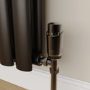 Refurbished Elego Black Nickel Modern TRV Angled Thermostatic Radiator Valves With Lockshield