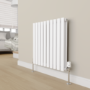 Refurbished Elego White Modern TRV Angled Thermostatic Radiator Valves With Lockshield