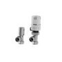 Refurbished Elego White Modern TRV Angled Thermostatic Radiator Valves With Lockshield