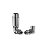 Elego Chrome Modern TRV Corner Thermostatic Radiator Valves With Lockshield
