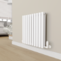 Elego White Modern TRV Corner Thermostatic Radiator Valves With Lockshield