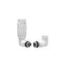 Elego White Modern TRV Corner Thermostatic Radiator Valves With Lockshield
