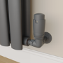 Refurbished Elego Anthracite Gray Modern TRV Corner Thermostatic Radiator Valves With Lockshield