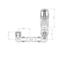 Refurbished Elego Anthracite Gray Modern TRV Corner Thermostatic Radiator Valves With Lockshield