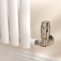 A1/TRV-CN-3CH GRADE A1 - Elego Chrome Modern TRV Corner Thermostatic Radiator Valves With Lockshield