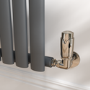 GRADE A1 - Elego Chrome Modern TRV Corner Thermostatic Radiator Valves With Lockshield