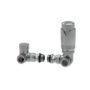 GRADE A1 - Elego Chrome Modern TRV Corner Thermostatic Radiator Valves With Lockshield