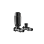 Refurbished - Elego Black Nickel Modern TRV Straight Thermostatic Radiator Valves With Lockshield