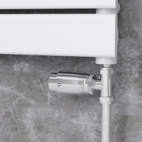 Refurbished Elego Chrome Modern TRV Straight Thermostatic Radiator Valves With Lockshield