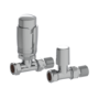 Refurbished Elego Chrome Modern TRV Straight Thermostatic Radiator Valves With Lockshield