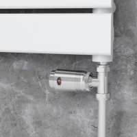 Refurbished - Elego Chrome Modern TRV Straight Thermostatic Radiator Valves With Lockshield