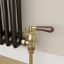 Refurbished - Maesta Antique Brass Traditional Manual Angled Radiator Valves With Lockshield