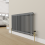 Refurbished - Maesta Antique Brass Traditional TRV Angled Thermostatic Radiator Valves With Lockshield
