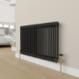 Refurbished - Maesta Antique Brass Traditional TRV Angled Thermostatic Radiator Valves With Lockshield
