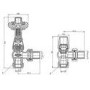Refurbished - Maesta Antique Brass Traditional TRV Angled Thermostatic Radiator Valves With Lockshield