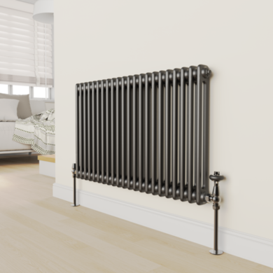 Maesta Black Nickel Traditional TRV Angled Thermostatic Radiator Valves With Lockshield