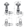 Refurbished - Maesta Matte Black Traditional TRV Corner Thermostatic Radiator Valves With Lockshield