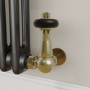 Refurbished Maesta Antique Brass Traditional TRV Corner Thermostatic Radiator Valves With Lockshield