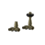 Refurbished Maesta Antique Brass Traditional TRV Corner Thermostatic Radiator Valves With Lockshield