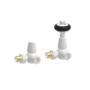 Refurbished Maesta White Traditional TRV Corner Thermostatic Radiator Valves With Lockshield