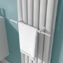 Refurbished White Designer Towel Holder for Steel & Electric Radiators - 420mm