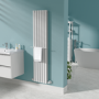 Refurbished White Designer Towel Holder for Steel & Electric Radiators - 420mm