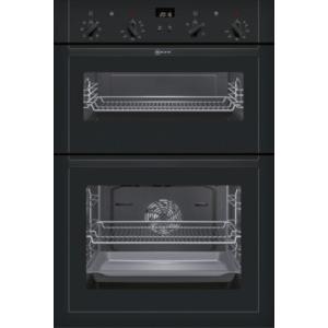 Refurbished Neff U14M42S5GB 60cm Double Built In Electric Oven Black