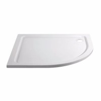 GRADE A1 - 1000x800mm Quadrant Shower Tray – Low Profile 45mm – Stone Resin – White – Pearl