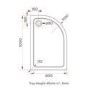 GRADE A1 - 1000x800mm Quadrant Shower Tray – Low Profile 45mm – Stone Resin – White – Pearl