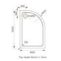 ONLY OPENED - 1200x800mm Right Hand Offset Quadrant Shower Tray 45mm - White Acrylic Stone Resin - Pearl