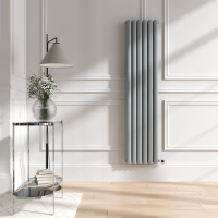 Refurbished Salt & Pepper Vertical Smart Electric Radiator with Wi-Fi Thermostat - 1.2KW - H1600xW354 - Bathroom Safe