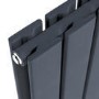 Refurbished Riace Anthracite Vertical Flat Designer Radiator 1600x544mm Double Panel 4916 BTU